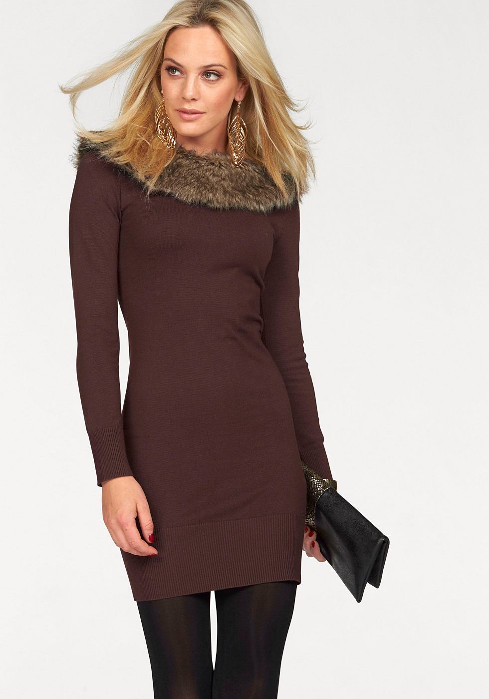 Melrose tricotjurk bruin