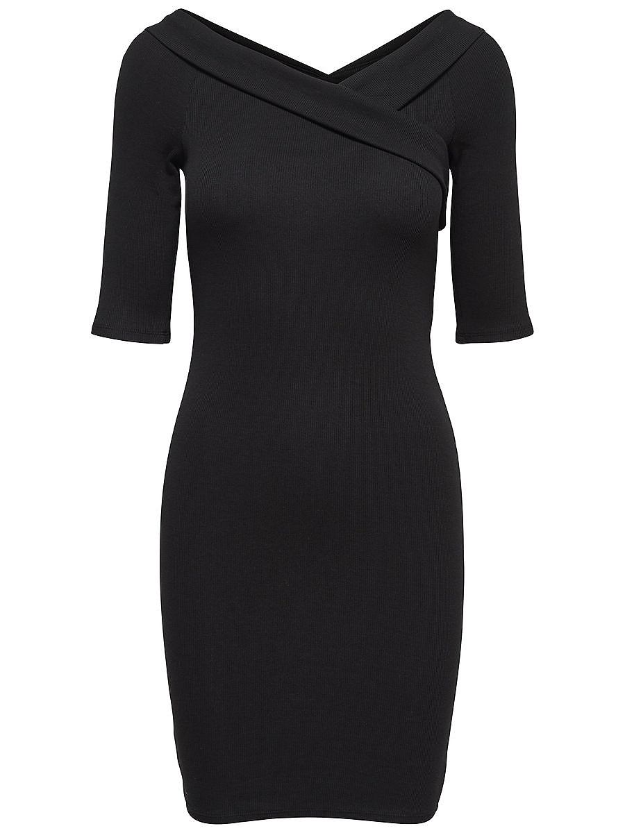 ONLY Wikkel jurk met korte mouwen zwart