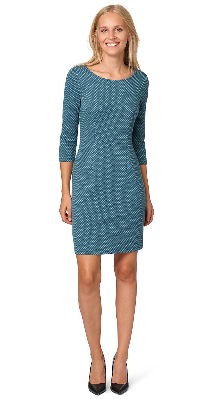 Tom Tailor jurk Â»casual jacquard dressÂ« blauw