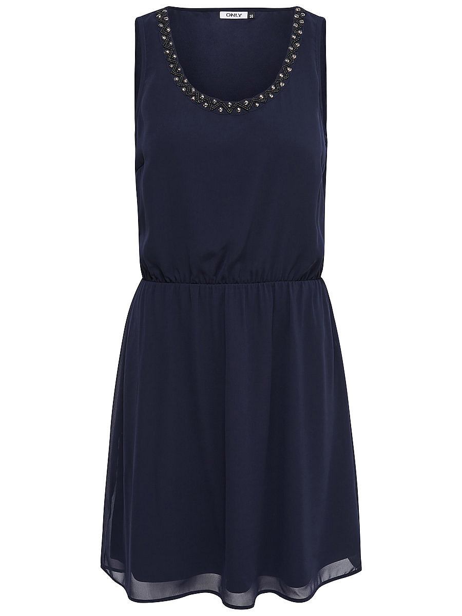 ONLY Gedetailleerde Mouwloze jurk blauw