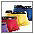 paars + rood + geel + marine&nbsp;Boxer, set van 4, BUFFALO