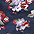 blauw gebloemd/zwart&nbsp;AJC jerseyrok, set van 2